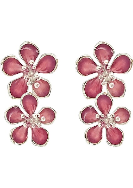 Sakura Çiçekleri 925 Ayar Gümüş Kadın Küpe