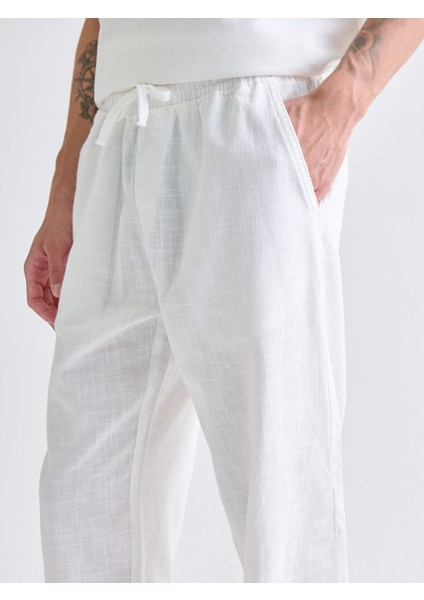 Yeni Sezon Rahat Kalıp Keten Görünümlü Erkek Pantolon modelleri