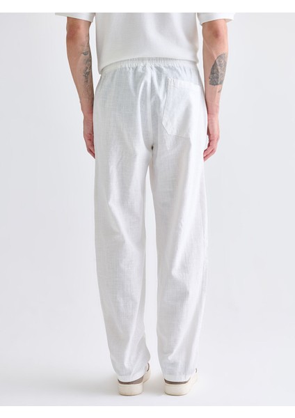 Yeni Sezon Rahat Kalıp Keten Görünümlü Erkek Pantolon fırsatları