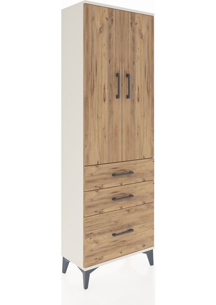 Arges Dolap 4 Raflı 3 Çekmeceli 2 Kapaklı 60X30X182 Aytaşı-Çam fiyatları