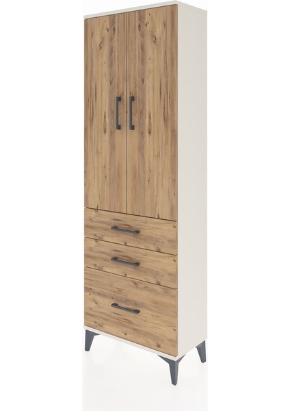 Arges Dolap 4 Raflı 3 Çekmeceli 2 Kapaklı 60X30X182 Aytaşı-Çam modelleri