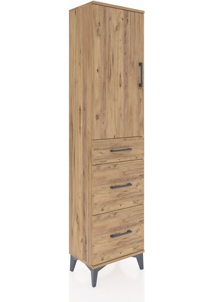Arges Dolap 3 Raflı 3 Çekmeceli Tek Kapaklı 44X30X182 Çam-Çam fiyatları