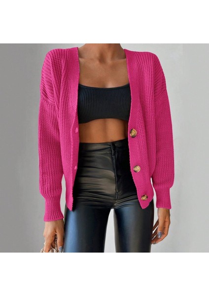 Kadın Düğme Detay Triko Hırka modelleri