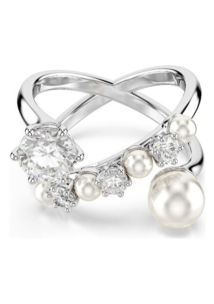 5714375 Swarovski Yüzük Matrıx:rıng Pearl Open Whıte/rhs 50
