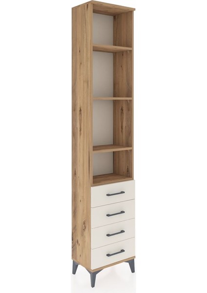 Arges Dolap 4 Raflı 4 Çekmeceli 44X30X221 Çam-Aytaşı fiyatları