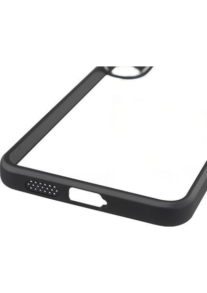 Samsung Galaxy S25 Fe Uyumlu Kılıf Roll Arkası Şeffaf Plastik Kenar Silikon Airbagli Siyah modelleri