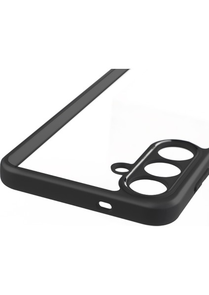 Samsung Galaxy S25 Fe Uyumlu Kılıf Roll Arkası Şeffaf Plastik Kenar Silikon Airbagli Siyah fırsatları