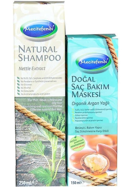 Isırgan Şampuan 250 ml + Argan Yağlı Saç Maskesi 150 ml