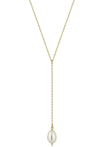 Perla Drop Inci 14 Ayar Altın Kadın Kolye