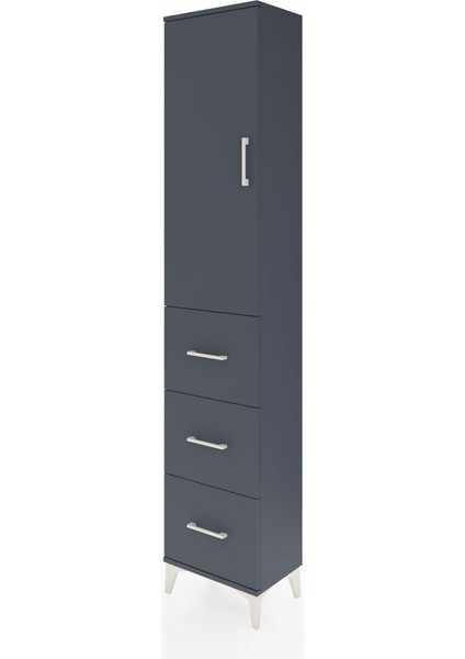 Arges Dolap 3 Raflı 3 Çekmeceli Tek Kapaklı 44X30X221 Antrasit-Antrasit modelleri
