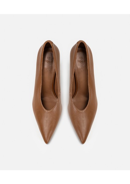 Deri Görünümlü Topuklu Ayakkabı IW6250031023027 indirimleri