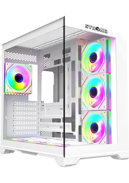 Dragon 7x 120 mm Argb Kumandalı Atx Akvaryum Beyaz Gaming Bilgisayar Kasası (Powersız)