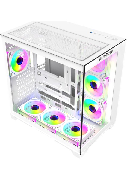 Dragon 7x 120 mm Argb Kumandalı Atx Akvaryum Beyaz Gaming Bilgisayar Kasası (Powersız) fiyatları