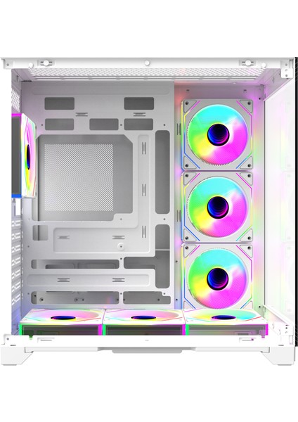 Dragon 7x 120 mm Argb Kumandalı Atx Akvaryum Beyaz Gaming Bilgisayar Kasası (Powersız) modelleri