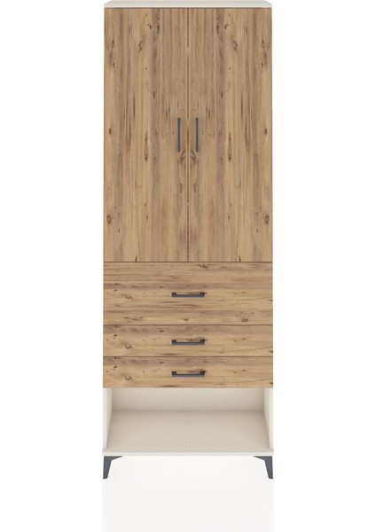 Arges Dolap 4 Raflı 3 Çekmeceli 2 Kapaklı 88X30X243 Aytaşı-Çam