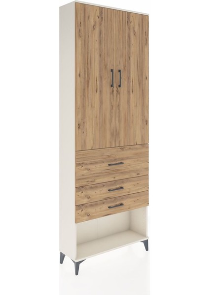 Arges Dolap 4 Raflı 3 Çekmeceli 2 Kapaklı 88X30X243 Aytaşı-Çam fiyatları