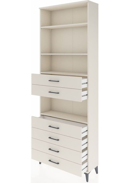 Arges Dolap 4 Raflı 6 Çekmeceli 88X30X243 Aytaşı-Aytaşı fırsatları