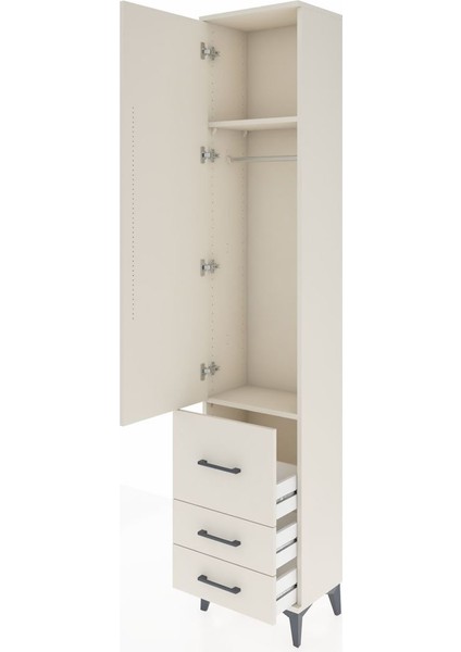 Arges Dolap 2 Raflı 3 Çekmeceli Tek Askılı 44X30X221 Aytaşı-Aytaşı fırsatları