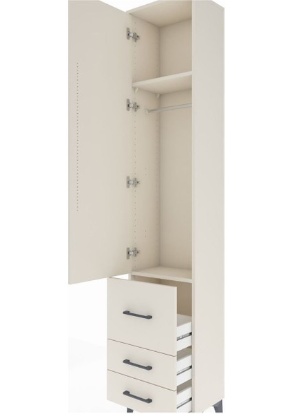 Arges Dolap 2 Raflı 3 Çekmeceli Tek Askılı 44X30X221 Aytaşı-Aytaşı indirimleri