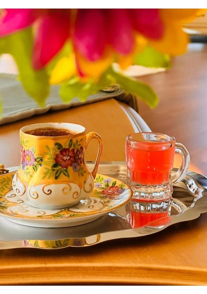 6’lı Kulplu Cam Bardak Seti, 4 cm Çap × 5 cm Yükseklik, 35 ml