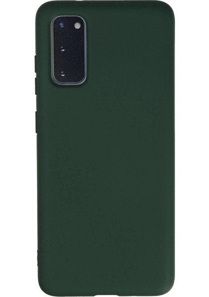Bfs Samsung Galaxy S20 Kılıf Nano Içi Kadife Silikon - Koyu Yeşil