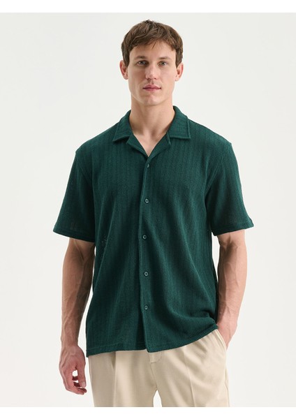 Yeni Sezon Regular Fit Resort Yaka Kısa Kollu Erkek Gömlek