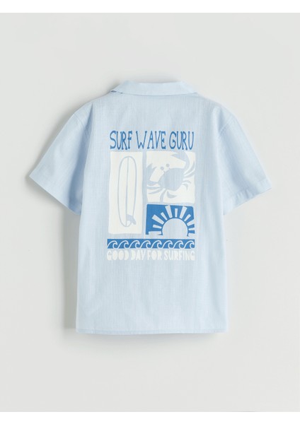 Yeni Sezon Resort Yaka Baskılı Erkek Çocuk Gömlek