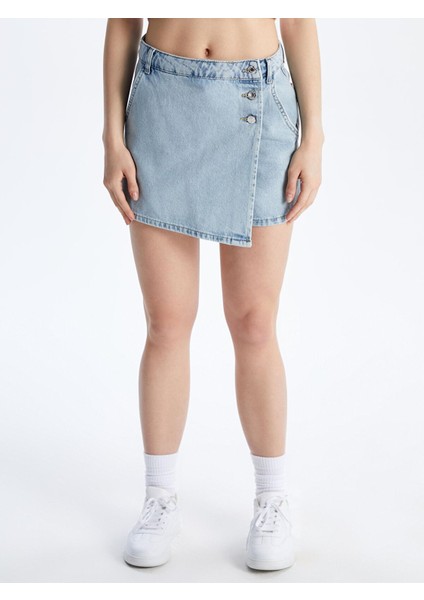 Yeni Sezon Dar Fit Mini Jean Şort Etek fırsatları