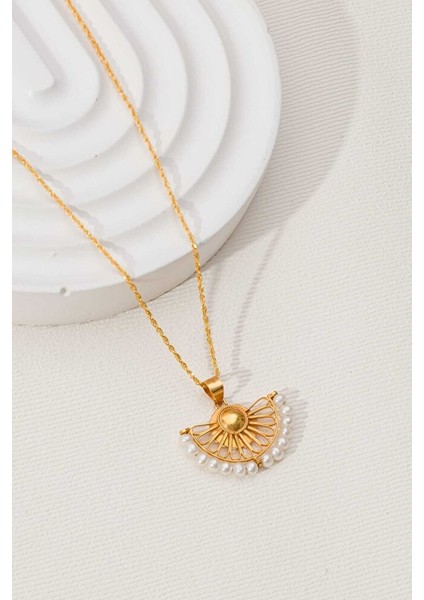 14 Ayar Altın Yelpaze Kolye modelleri