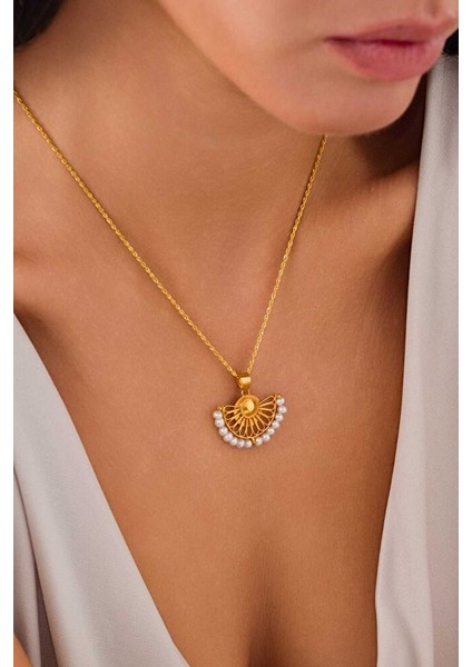 14 Ayar Altın Yelpaze Kolye fırsatları