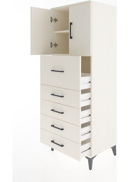 Hyperion Dolap 2 Raflı 5 Çekmeceli 2 Kapaklı 60X44X163 Aytaşı-Aytaşı fırsatları