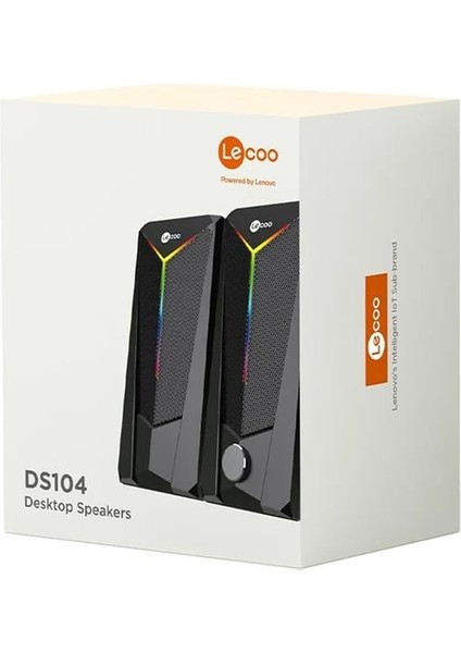 Lenovo Lecoo DS104 Kablolu USB + 3.5mm Jack 6W 80DB Rgb Işıklı 1+1 Gaming Speaker - Hoparlör