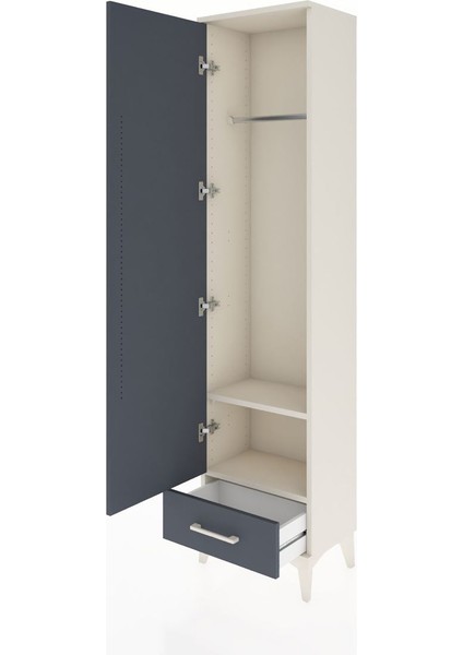 Arges Dolap 2 Raflı Tek Çekmeceli Tek Askılı 44X30X182 Aytaşı-Antrasit fırsatları