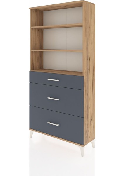 Arges Dolap 3 Raflı 3 Çekmeceli 88X30X182 Çam-Antrasit modelleri