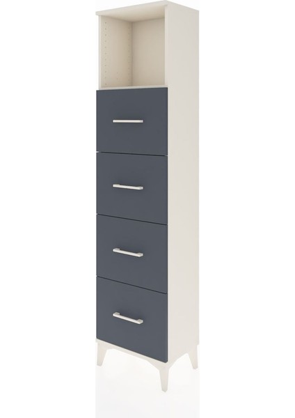Arges Dolap Tek Raflı 4 Çekmeceli 44X30X182 Aytaşı-Antrasit modelleri