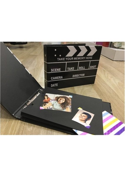 Fotoğraf Albümü Anı Defteri Dekoratif Sinema Klaket Tasarımlı Fotoğraf Albümü Anı Defteri Etiket Hediyeli fırsatları