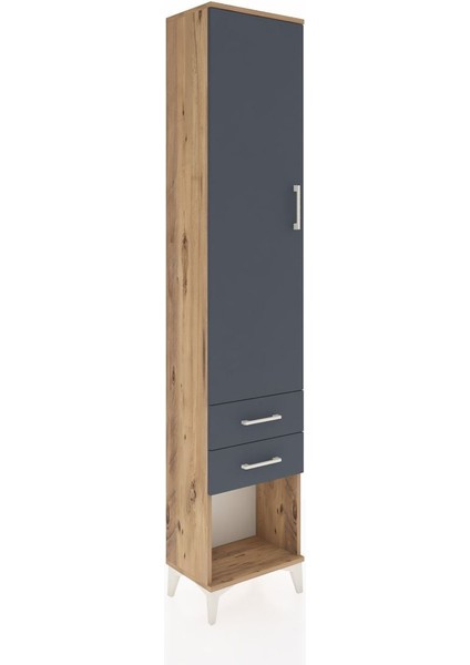 Arges Dolap 2 Raflı 2 Çekmeceli Tek Askılı 44X30X221 Çam-Antrasit fiyatları