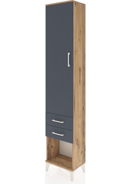 Arges Dolap 2 Raflı 2 Çekmeceli Tek Askılı 44X30X221 Çam-Antrasit modelleri