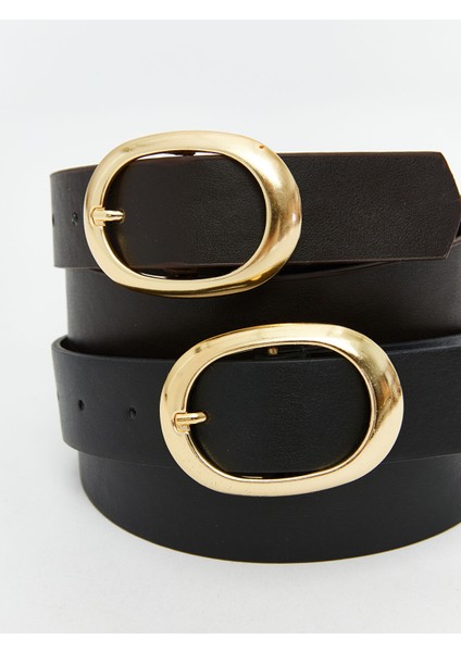 Yeni Sezon Deri Görünümlü Kadın Kemer 2'li fırsatları