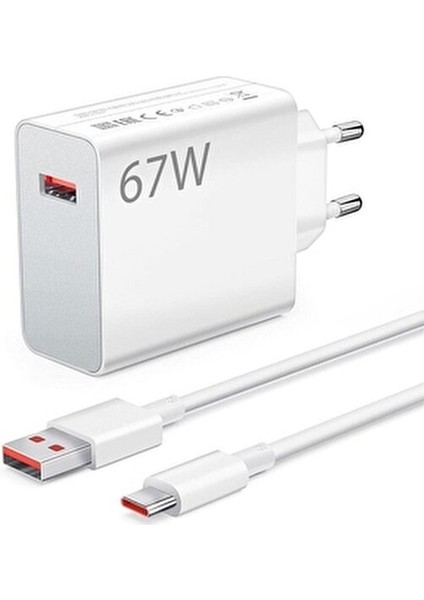 Xiaomi Redmi Note 12 Pro 5g Uyumlu 67 Watt Hızlı Şarj Aleti + 1 mt Kablo Set 67W Şarj