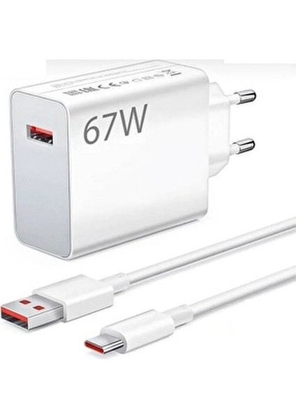 Xiaomi Redmi Note 12 Pro 5g Uyumlu 67 Watt Hızlı Şarj Aleti + 1 mt Kablo Set 67W Şarj