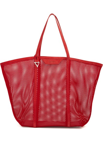 Via Del Mare Tote Kırmızı Kadın Plaj Çantası
