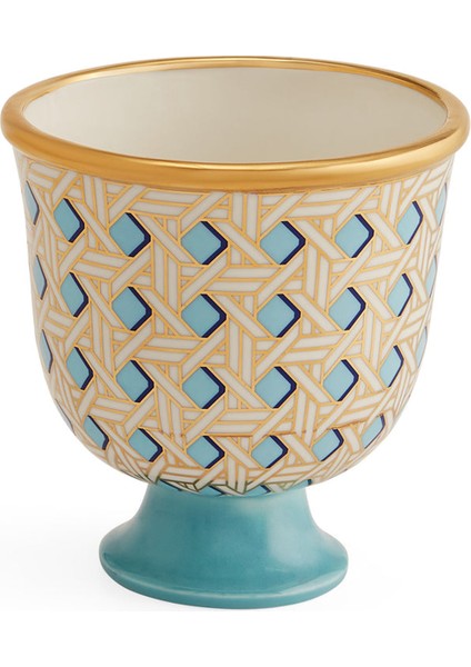 Basketweave Mavi Ayaklı Vazo