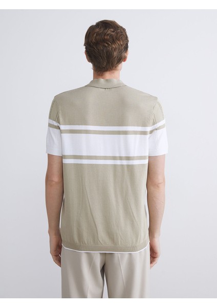 Yeni Sezon Polo Yaka Kısa Kollu Çizgili Erkek Triko Kazak fırsatları