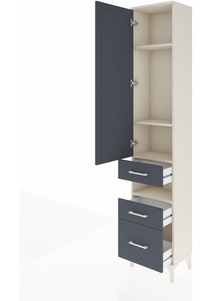 Arges Dolap 4 Raflı 3 Çekmeceli Tek Kapaklı 44X30X221 Aytaşı-Antrasit fırsatları