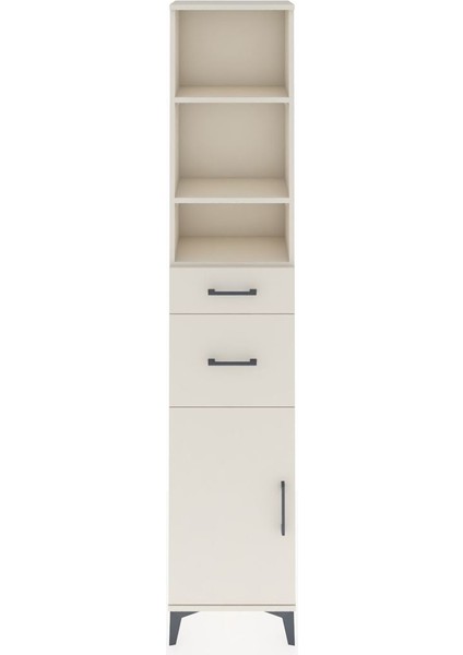 Arges Dolap 4 Raflı 2 Çekmeceli Tek Kapaklı 44X30X221 Aytaşı-Aytaşı