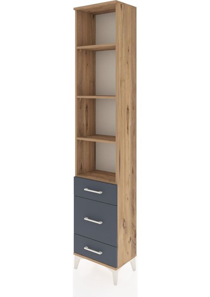 Arges Dolap 4 Raflı 3 Çekmeceli 44X30X221 Çam-Antrasit modelleri