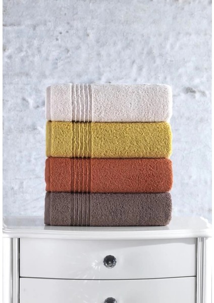 Cotton Box Plump 50X90 4'lü Havlu Seti Mercan Sarı Kahve Bej modelleri