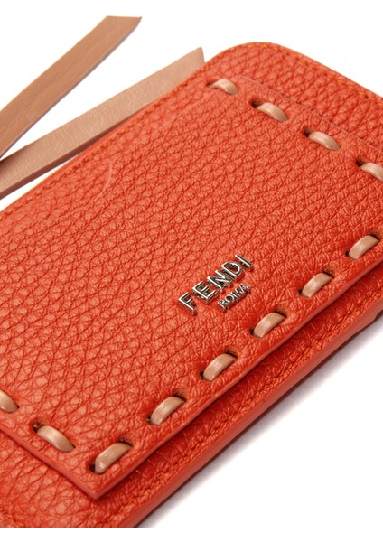 Turuncu Kadın Deri Kartlık modelleri