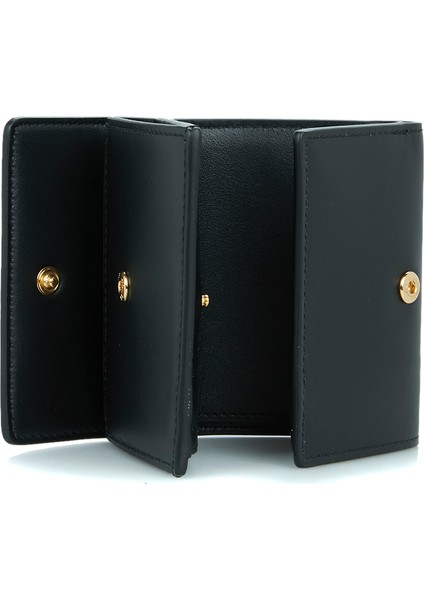 Siyah Logolu Kadın Deri Cüzdan fırsatları